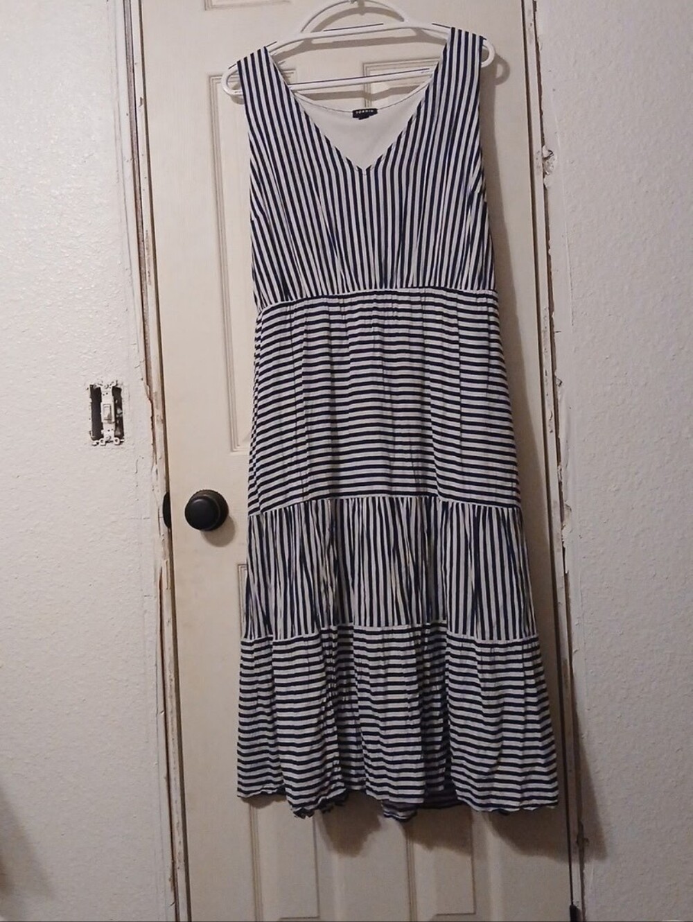 torrid Navy & White Striped Tiered Maxi Dress